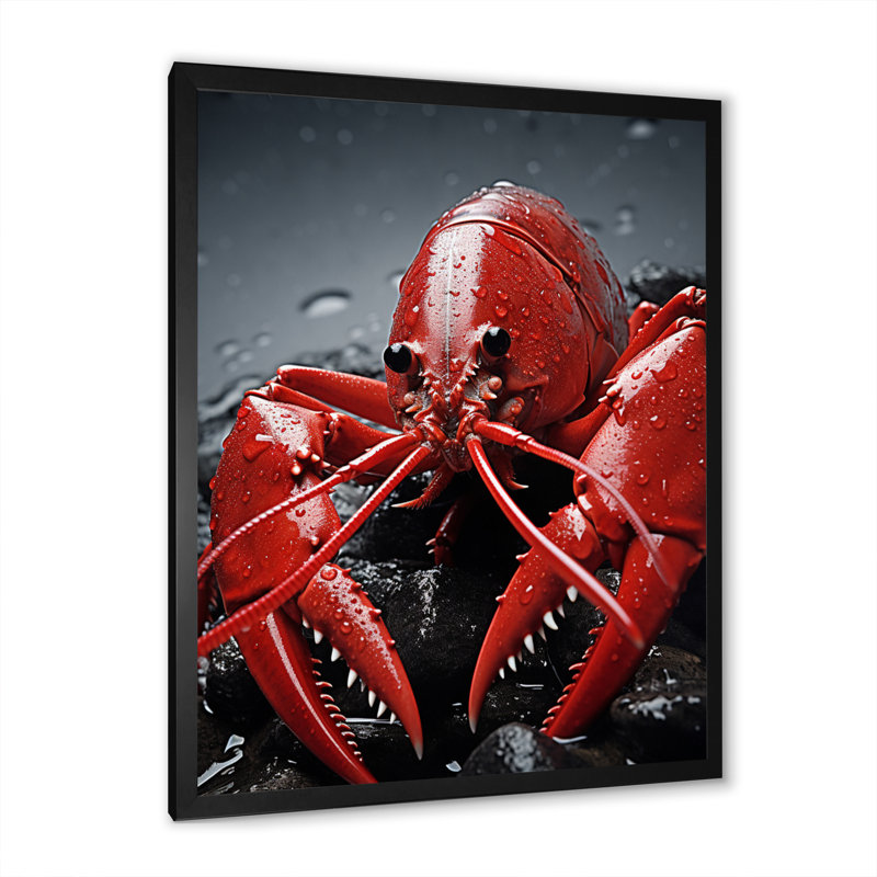 Laurelyn Crayfish Elusive Crayfish sur toile, Cadre photo noir, H 20 po x l 12 po x P 1 po