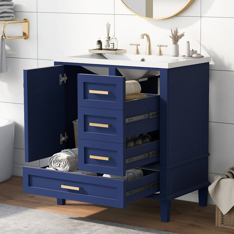 Ensemble de meuble-lavabo moderne 30 po, Bleu