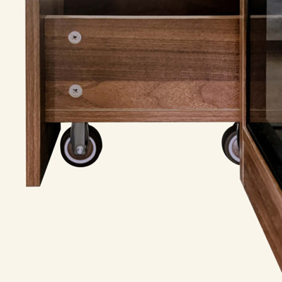 Vitrine avec portes vitrées et éclairage, dotée d'une étagère de rangement coulissante multifonctionnelle à plusieurs niveaux, vitrines de rangement en bois