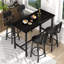 Ensemble table de bar et 4 tabourets de bar, table de salle à manger haute avec tabourets rembourrés et dossier, mobilier de cuisine/coin repas pour petits espaces-825461517