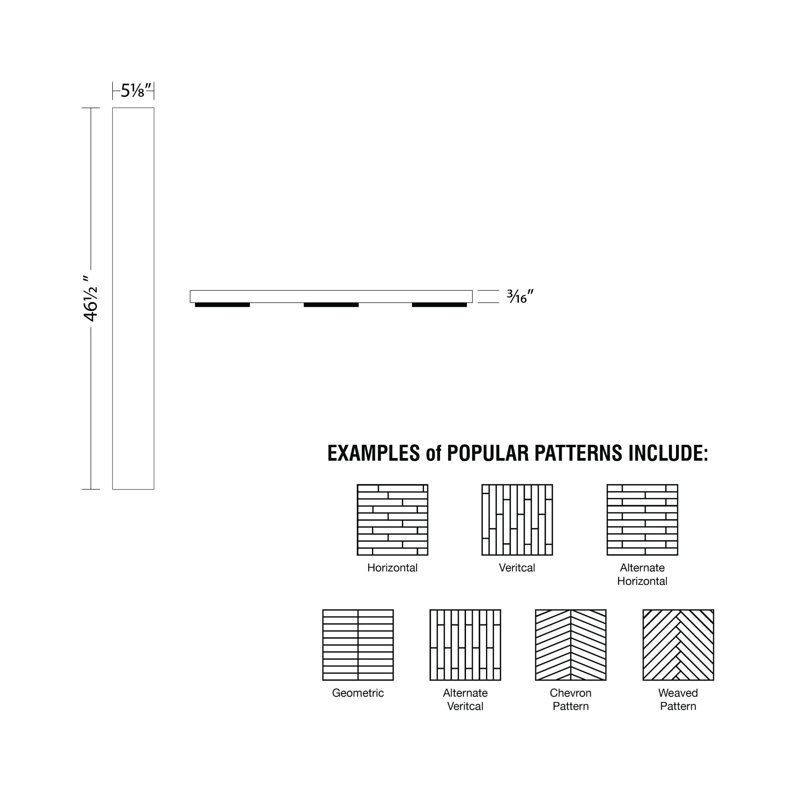 Planche de pin rustique auto-adhésive 5-1 / 8 "x 46-1 / 2" x 3/16 ", Brun clair