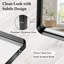 Miroir de salle de bain rectangulaire arrondi avec cadre en aluminium noir et verre trempé-677034800