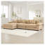 Canapé modulaire surdimensionné en forme de L de 130 po en forme de L avec repose-pieds et 9 coussins décoratifs, canapé en velours côtelé doux-360190107