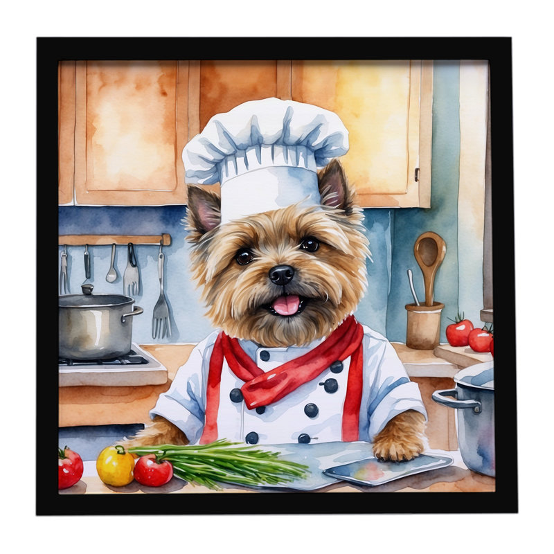 Cairn Terrier The Chef, reproduction d'art encadrée