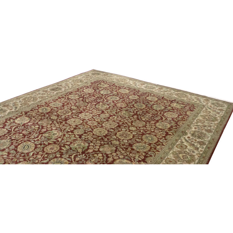 Tapis rouge et chameau noué à la main de haute qualité