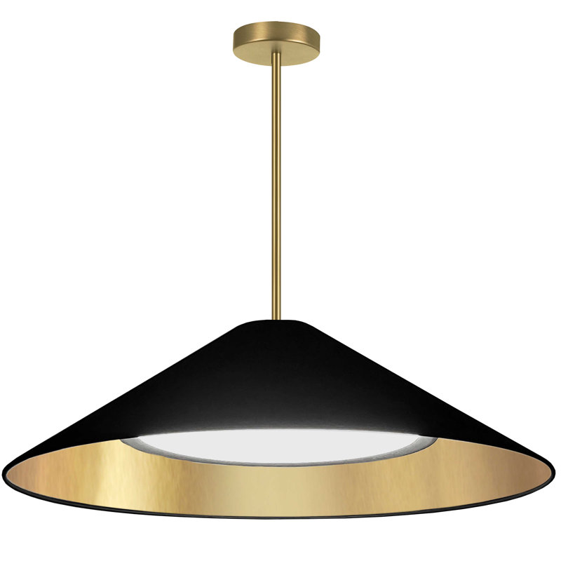 Carington 1 - Light LED Single Pendant, White/Gold, Aged Brass