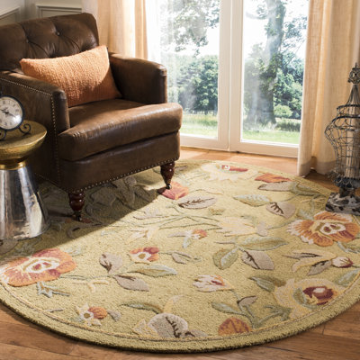 Emrick Hand Hooked Wool Floral Rug