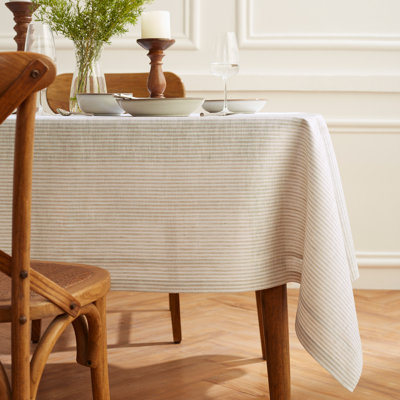 Narrow Stripe - 100% Pure Linen Tablecloth