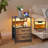 Kohaku 23” 2-Drawer End Table with USB Port and Touch Control, Nightstand with LED Light