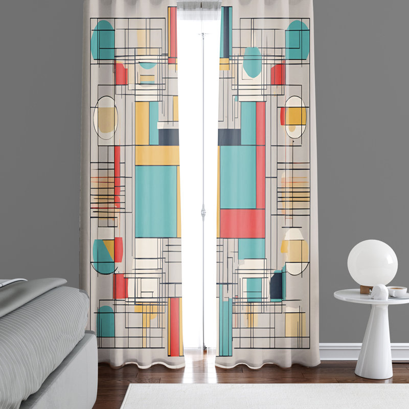 Semi Sheer Curtain Pair, 40" W x 52" L