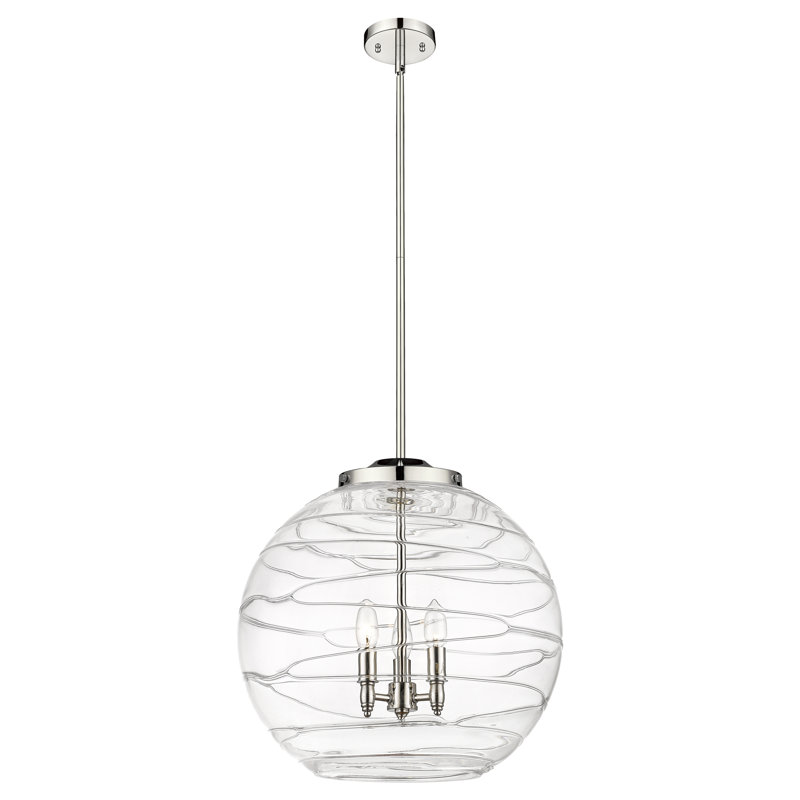 Cindi 1 - Light Single Pendant, 19.5" H x 17.88" W x 17.88" D, Polished Nickel