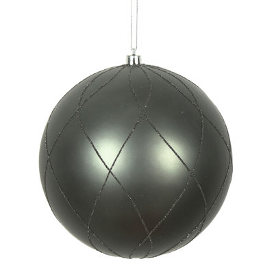 6" Matte and Glitter Swirl Ball Ornament