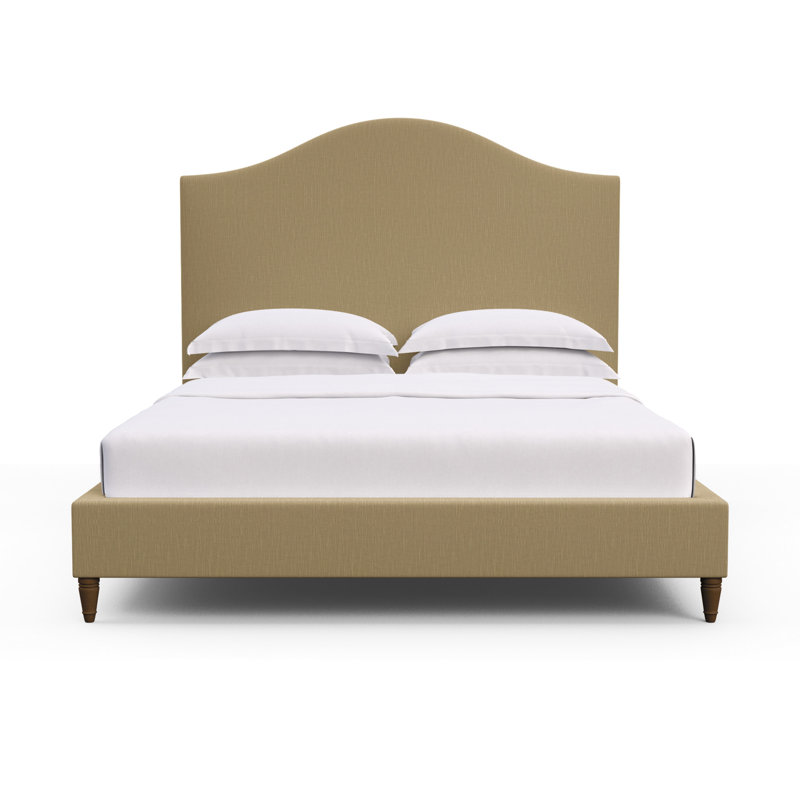 Montague Upholstered Bed, California King, Crushed Velvet Silver Streak, Weathered