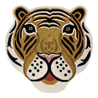 Unique Loom Tiger Playtime Kids Wool Rug