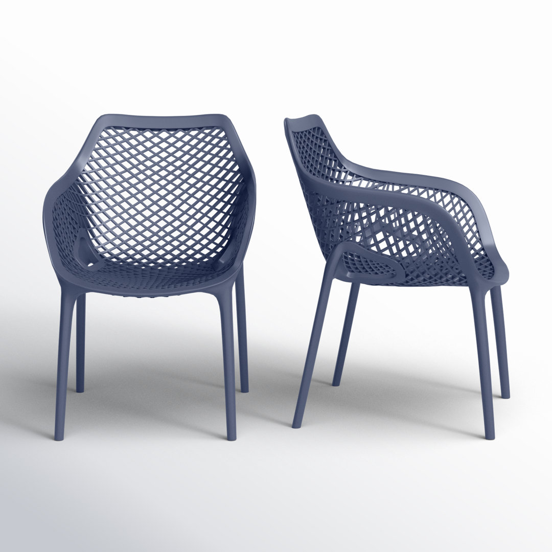 Farrah Outdoor Stacking Dining Armchair (Set of 2) AllModern 