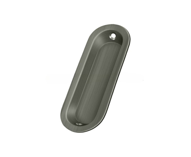 Deltana FP223U15A Flush Pull, Oblong, 3-1/2" x 1-1/4" x 3/8" in Antique Nickel, Antique Nickel