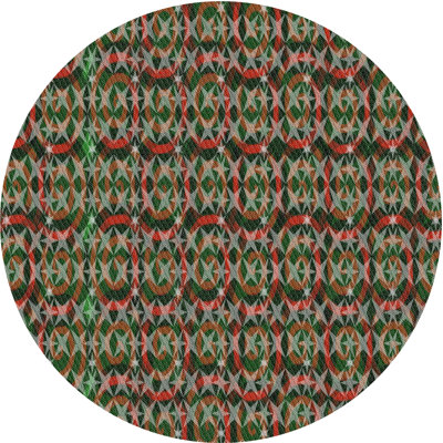 Tapis vert/brun à motifs