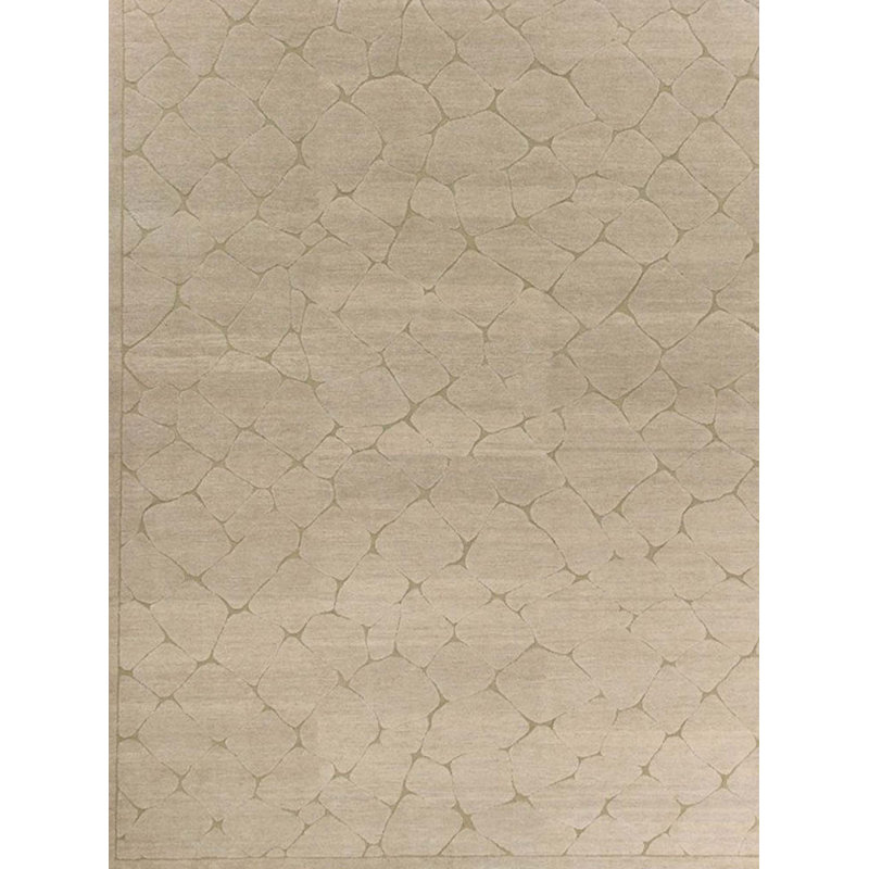 Tapis gris de haute qualité noué à la main, Rectangle 8 pi x 10 pi 4 po