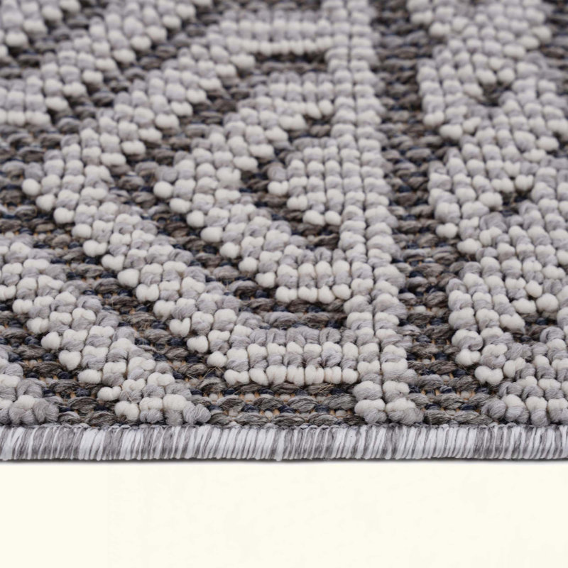 Tapis intérieur / extérieur géométrique, résistant aux taches et sans perte de poils pour une utilisation polyvalente