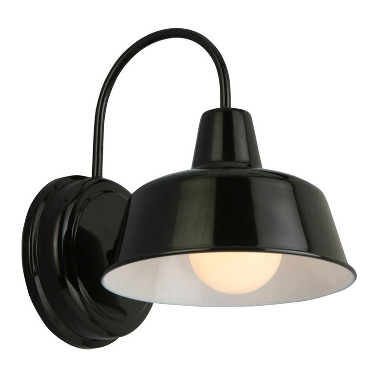 Luminaire de grange d'extérieur Jaklynn, Noir, H 11 po x l 8,38 po x P 10,5 po