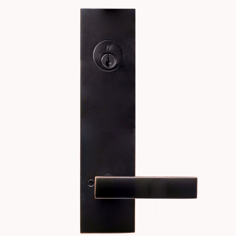 Levers With Deadbolt Reversible Entry Set, Oil Rubbed Bronze
