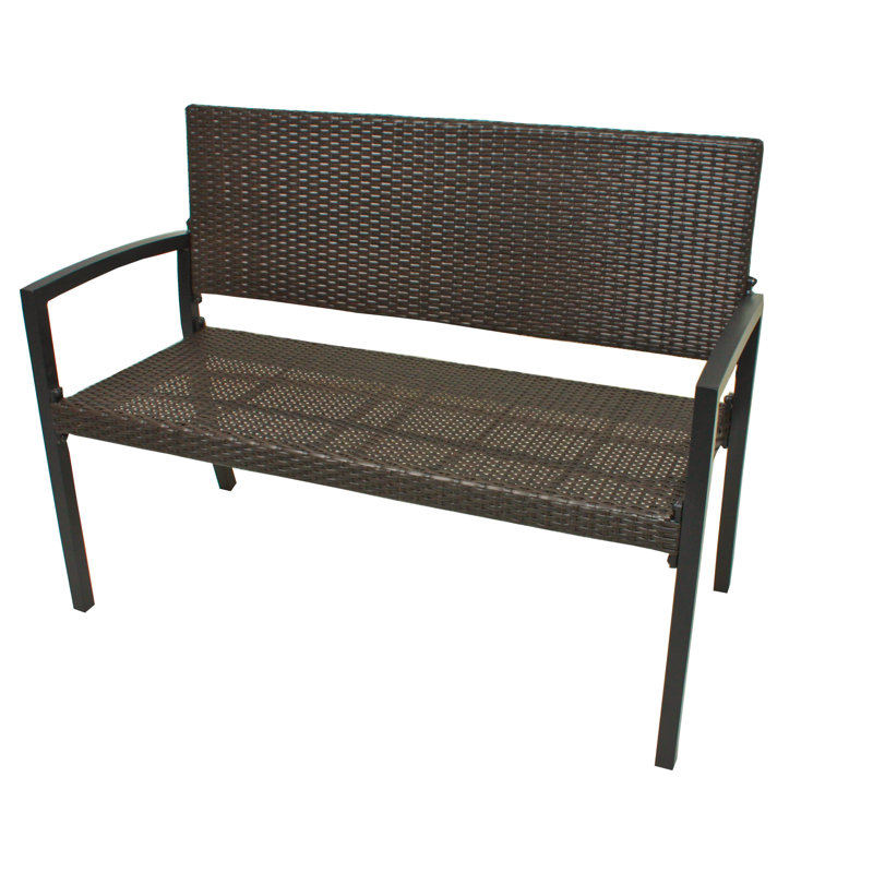 Alondra Metal/Plastic Outdoor Bench, Coffee