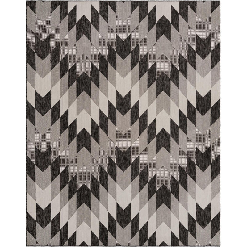 Tapis noir Aucun Nykeia, Rectangle 7 pi 10 po x 10 pi