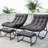 Ergonomic Removable Upholstered Rocking Chair With Upholstered Footstool, Outdoor Lounge Rocking Chair For Patio, Garden Set Of 2-225103436