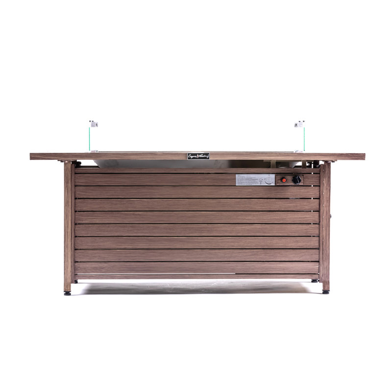 Foyer de table d'extérieur au propane en aluminium H 24 po Gulran, Bois