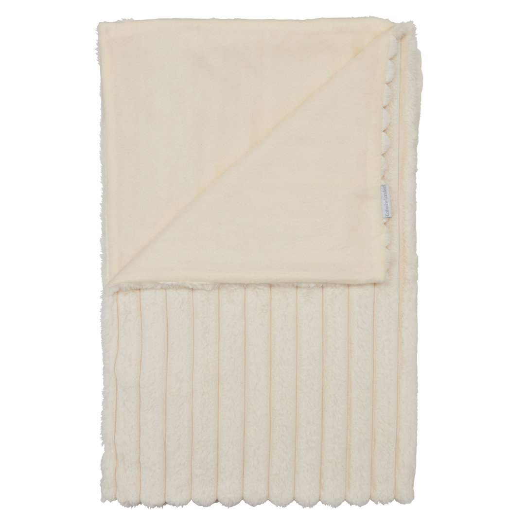 Cosy Ribbed Faux Fur Blanket Throw