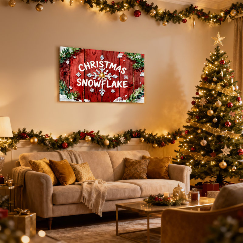 Ensemble de 3 impressions sur toile flocon de neige, H 20 po x l 30 po