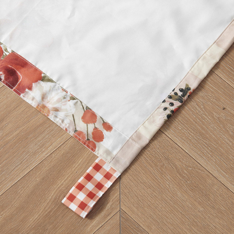 Red Tab Top Blackout Polyester Window Panel Pair