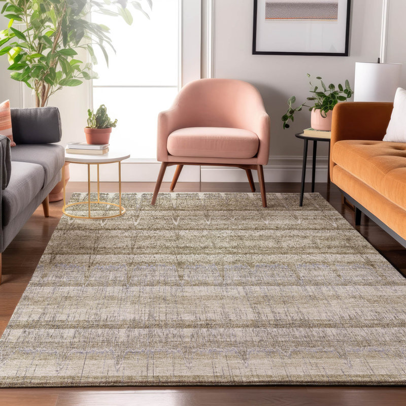 Premium Machine Washable Cerrito Taupe Rug, Rectangle 9' x 12'
