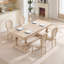 Ensemble de 2 chaises de salle à manger French Country, chaises rembourrées avec dossier rond en rotin naturel, techniques de tréfilage et de sculpture, démontables, pour le salon, la cuisine, beige