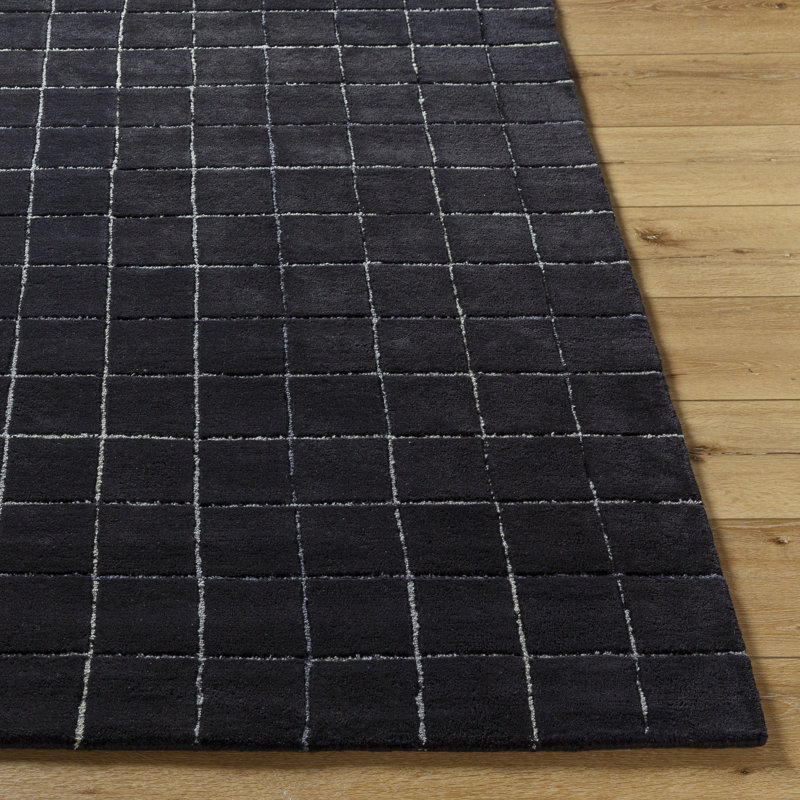 Tapis bleu marine touffeté à la main Mallory, Rectangle de 5 pi x 8 pi