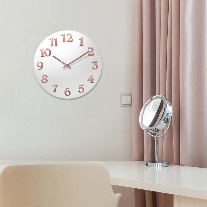 Horloge murale Cambron, blanche, 12 po