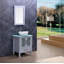 Meuble-lavabo simple autoportant 24 po avec plateau en verre trempé Laquavis-87889109