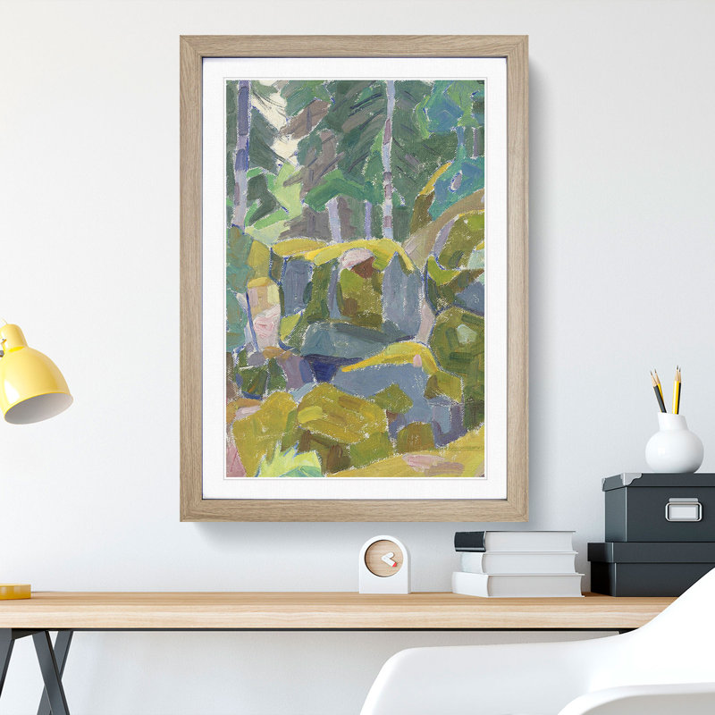 Landscape with Trees by Alexander Bogomazov - Picture Frame Painting, Oak Framed, 48cm H x 36cm W x 2cm D