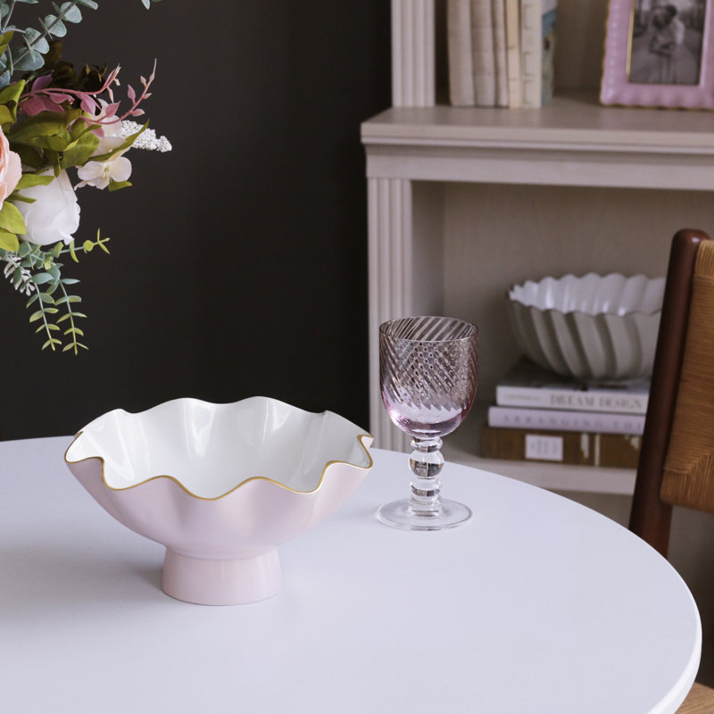 Encanto Serving Bowl, White/Camellia