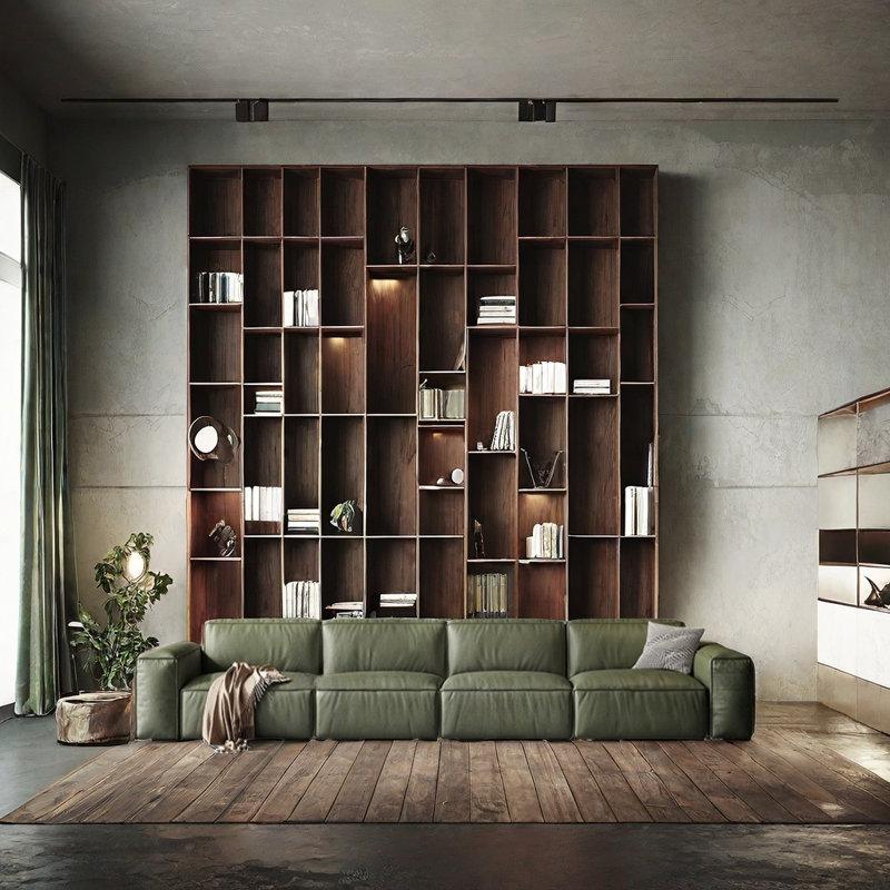 Canapé moderne simple carré, 27.56" H x 141.73" W x 37.4" D, 4