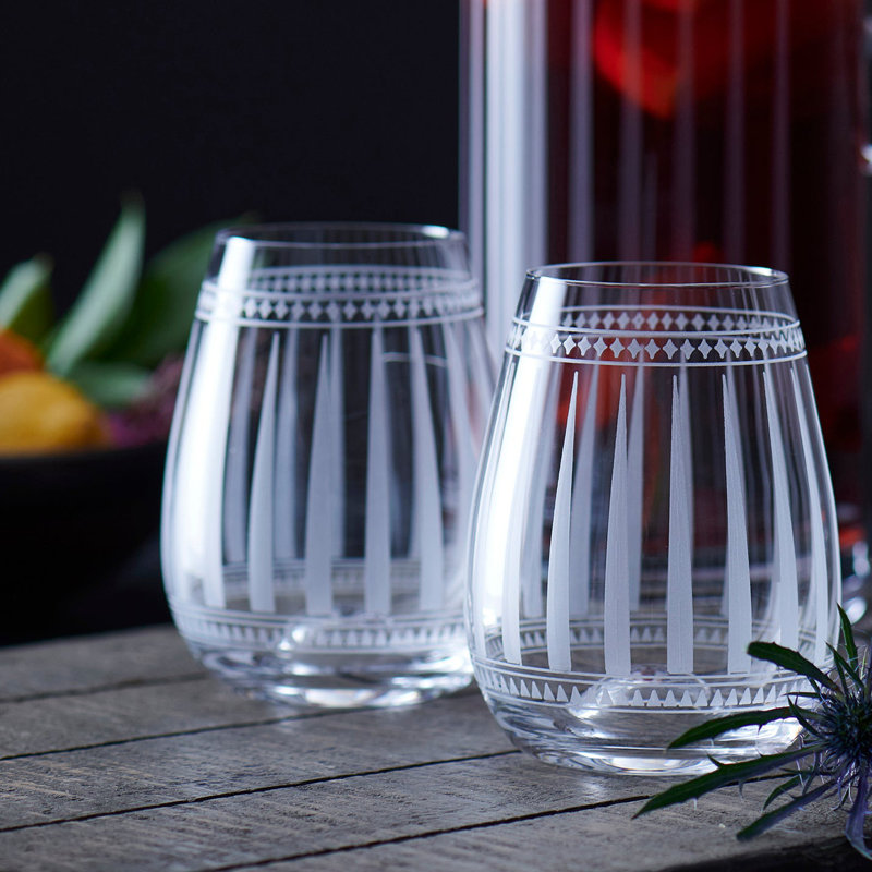 Marrakech Crystal Stemless Wine Glass