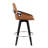Whitacre 26" Fixed-Height Camel Faux Leather Counter Stools with Black Wood Legs & Round Footrest-113645589