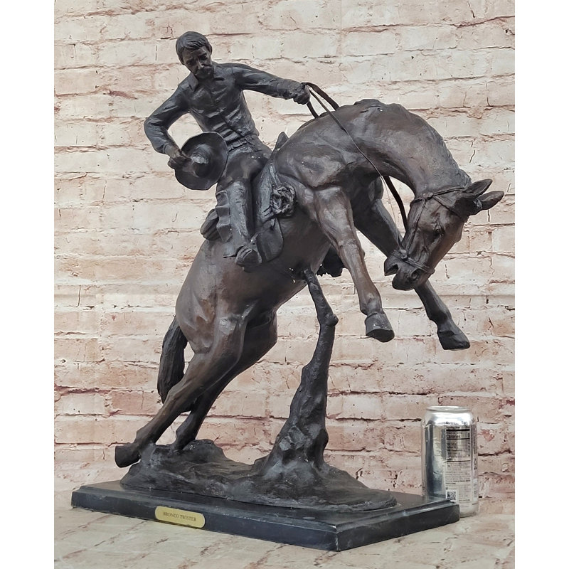 Sculpture Bronco Twister Cowboy