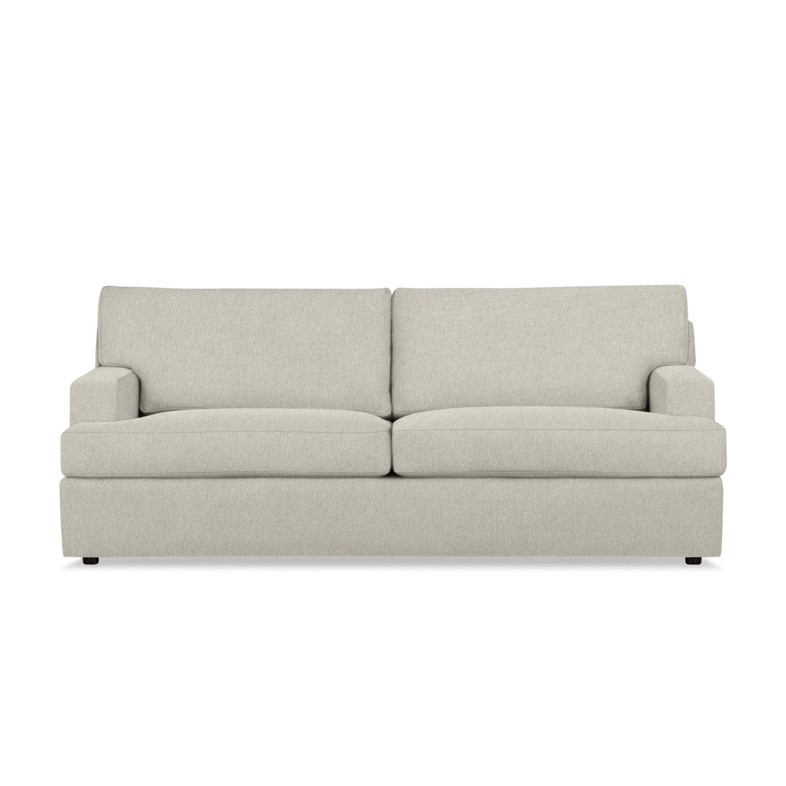 Cleo 84" Upholstered Custom Sofa, Ticket Ash Heathered Basketweave
