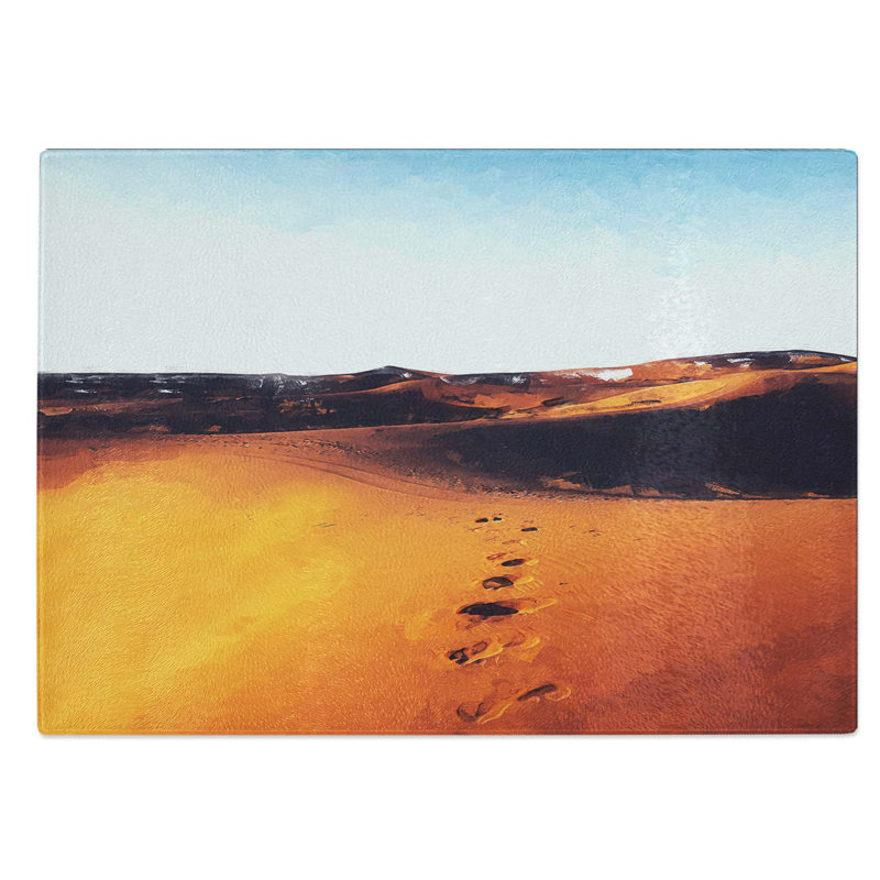 Glass Footprints On The Desert in Morocco in Abstract Chopping Board, 28.5 cm W x 20 cm L