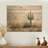 Cactus Sandstorm II - Floral Cactus Wood Wall Decor - On Natural Pine Wood-2102775058