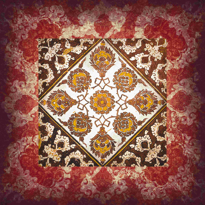 Red Tile - reproduction sur toile tendue, H 12 po x l 12 po