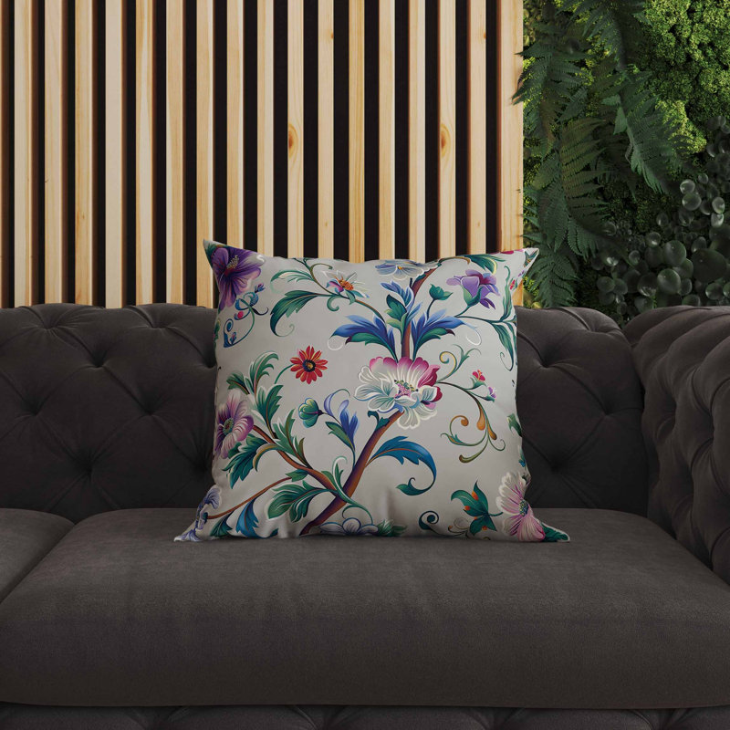 Coussin intérieur / extérieur Nature's Palette, Bleu / Vert / Rose, Carré 16 po