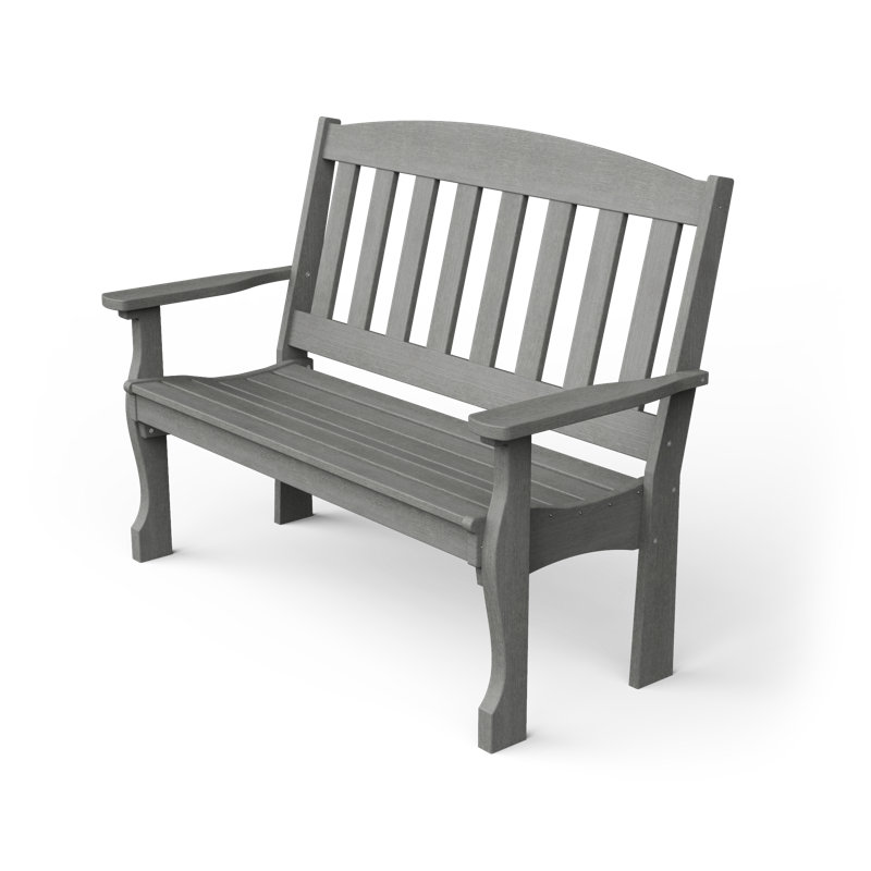 Banc de jardin en plastique Leeroy, Bois flottant gris