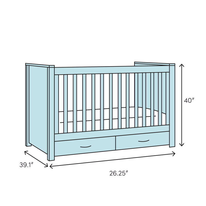 Serenity Compact SafeReach Clearview Crib, 2 Panel, White